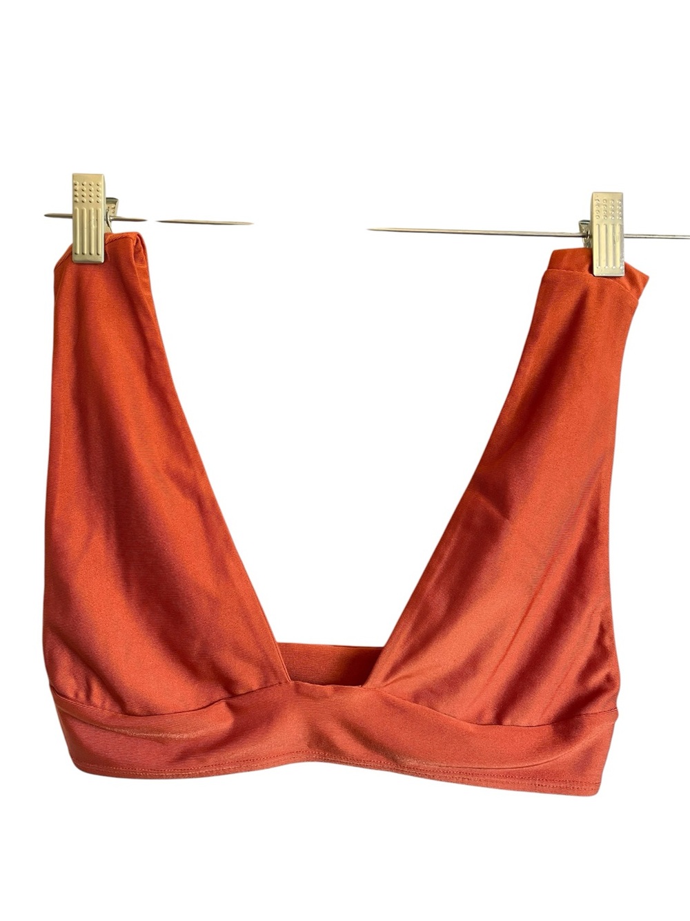 Plunge V-Neck Swim Bra in Burnt Orange